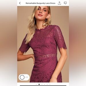 Lulus Burgundy lace dress size large